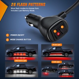 Nilight 2PCS 70 Inch Emergency Strobe Light Strip 1125 LED Running Board Lights Red White Flexible Side Flashing Warning Caution Safety Waterproof for Truck Construction Vehicles Pickup