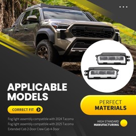 OsyphereX Front Bumper Fog Light Assembly Compatible with Tacoma 2024 2025 & Tundra 2022 2023 2024 Clear Driving Lamp w/Switches & Harnesses 812100C050 812200C040