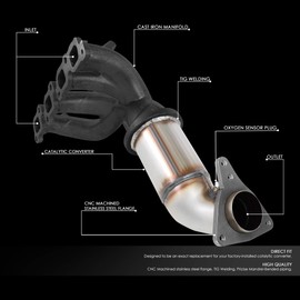 DNA MOTORING Factory Style Catalytic Converter Exhaust Manifold Compatible with 07-12 Colorado / 07-12 Canyon / 07-08 I-290 Fits 2.9l Models, OEM-CONV-025