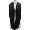 Black Oversize Chunky Cable Knit Unisex Infinity Scarf