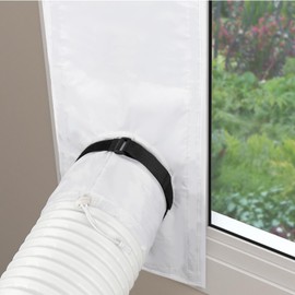 Wintcomfort Portable AC Window Seal Kit with Leaf Screen, Drawstring Design, Double Layers, Reflects Sunlight & Heat, 64 in