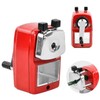 Pencil Sharpener with Container, Metal Sharpener with Crank, Manual Sharpener