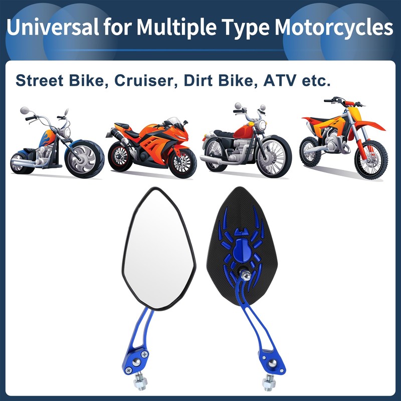 INFINAUTO Motorcycle Rear View Mirrors Bar End Side Mirrors Mount