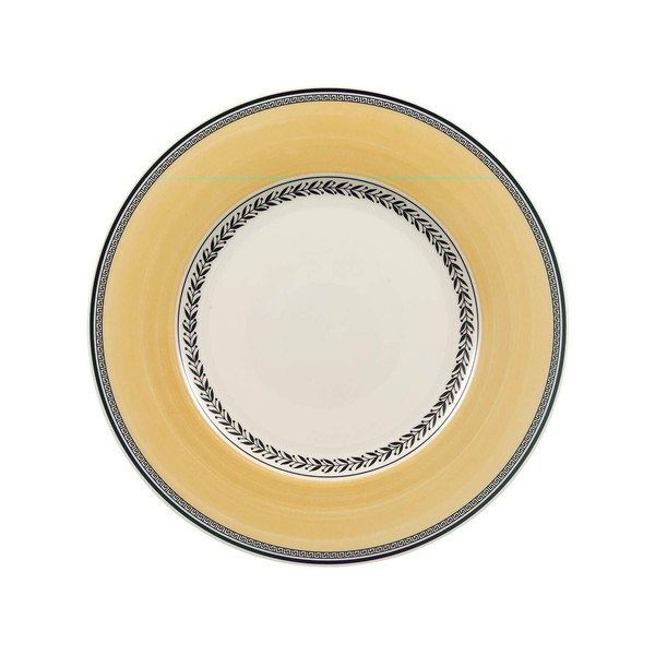 Villeroy & Boch Audun Fleur Dinner Plate, 10.5 in, White/Gray/Yellow