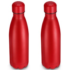 Leraverppy 25oz Cola-Bottle Shaped Stainless Steel Leak-proof Water Bottle,Double Wall Vacuum Insulated Metal Thermos,Travel Mug For Sports Indoors & Outdoors,BPA-Free School Kids Flasks,Red(2 Pack)