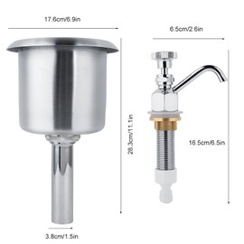 KooingTech Dipper Well Faucet Sink, Stainless Steel Dipper Well, Brass Dipper Well Faucet Sink for Washing Ice Cream Scoop Coffee Scoop and Other Coffee Utensils