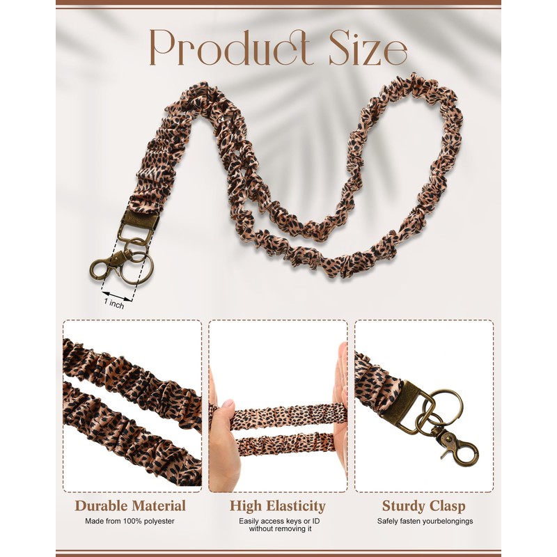Geyoga Teacher Lanyard Retractable Scrunchie Lanyards for ID Badges Keys