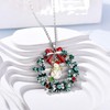 Christmas Necklaces Pendant for Women Xmas Wreath Pendant Necklace with