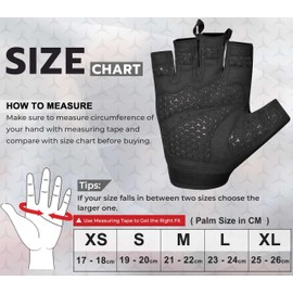 AQF Gym Gloves for Men & Women - Lightweight, Breathable, Anti-Slip Weightlifting Gloves with Palm Protection for Crossfit, Training, Workout & Exercise (Black, XL)