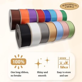 Turquoise Blue Ribbon 1-1/2 Inch x 50 Yards Satin Ribbon Single Face Ribbon for Crafts, Gift Wrapping, Floral Bouquet, Weddings, and Decorations, with Spool