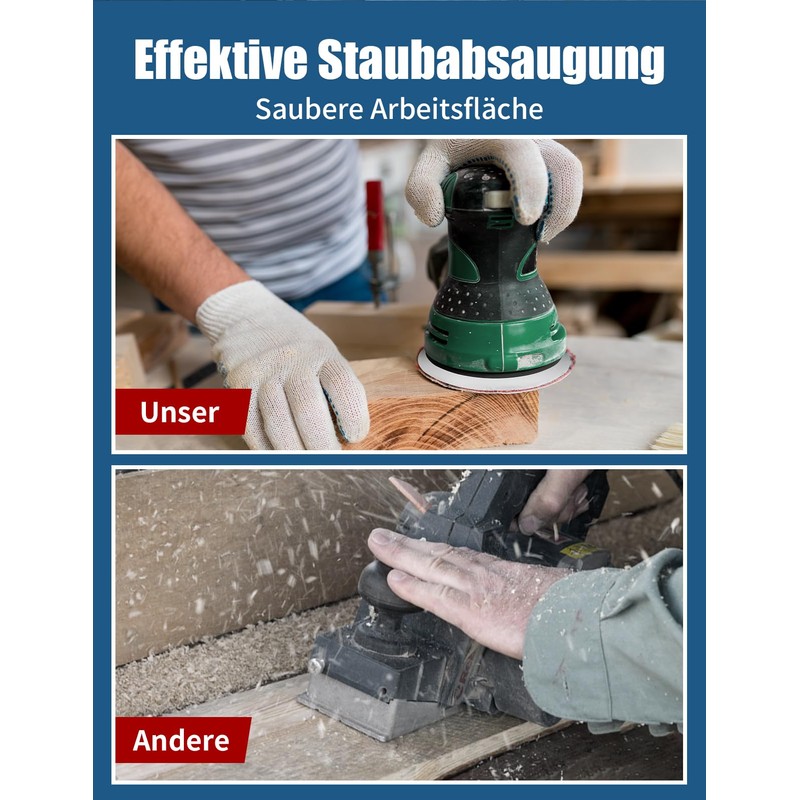 BESPOTCL 125mm Sanding Disc with 8 Holes and Hook and