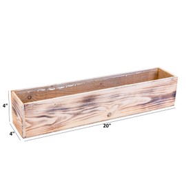 Wooden Planter Box, Whitewash with Plastic Liner l Garden Decor l Restaurant and Wedding Decorations l Wedding Bouquets, Table Centerpiece (20x4 Set of 2, Whitewash)