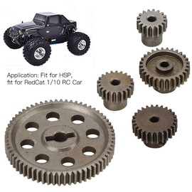RC Car Spur Gear Set, 64T Differential Main Metal Spur Gear with 17T 21T 26T 29T Gear, RC Motor Gear Spare Parts for 1/10 RC HSP RedCat Model Car