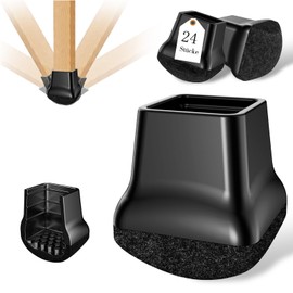 JCrunaway Chair Leg Caps Slanted Chair Leg Protectors Rectangular Pack of 24 Spherical Protective Caps for Slanted / Vertical Chair Legs Diameter of 20-25 mm, Wear-resistant Felt Gliders for Chairs
