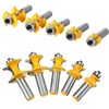 Bestgle Set of 5 Half Round Bullnose Router Bits Set