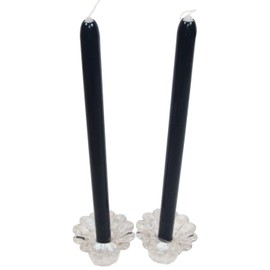 Set of 2 - Forever Candles: Refillable Tapered Pillars in Elegant Green Finish - Complete with 12-Pack Starter Candles for Timeless Illumination