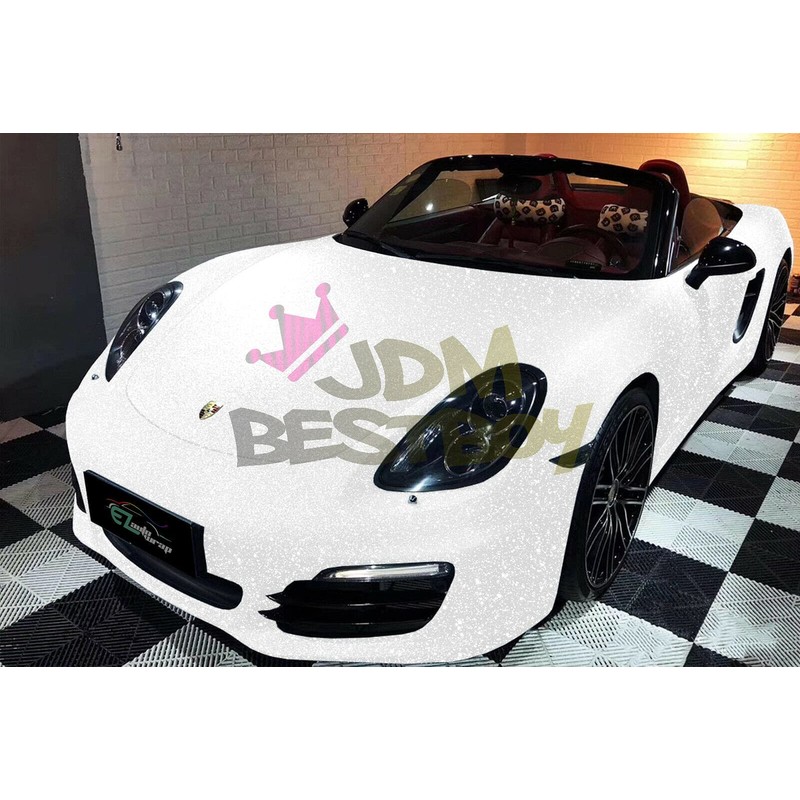 Matte White Frosted Glitter Sparkle Car Vinyl Sticker Decal Roll