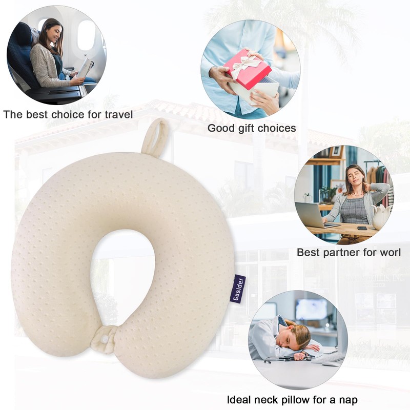 Gosider Memory Foam Neck Pillow Comfortable Travel Neck Pillow Neck