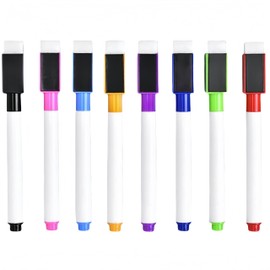 8Pcs Color Dry Erase Marker Magnetic Multicolour Fine Tip Magnetic Markers Whiteboard Markers with Eraser for White Board Mini Dry erase Markers Erase Pens for Office Home Multicolour.
