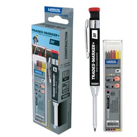 Markal Trades Marker Dry Starter Set, Contains: 1 Pen + 1 Set Cartridges, Graphite / Red / Yellow, 96264