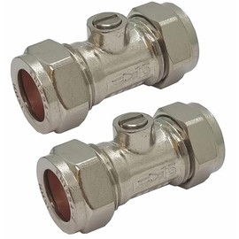 Isolation Valve 15mm 2 Pack - 15mm Isolation Valve - WRAS Approved Plumbing Fittings - Chrome Valve Compression & Easy Installation - Fitting Stopcock Valve & Stop Tap Water Shut Off Valve
