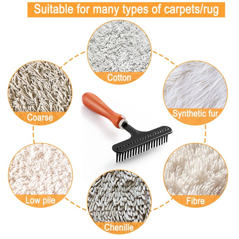 Astfys Hand Held Carpet Rake, Making Carpets Fluffy Again, Clean