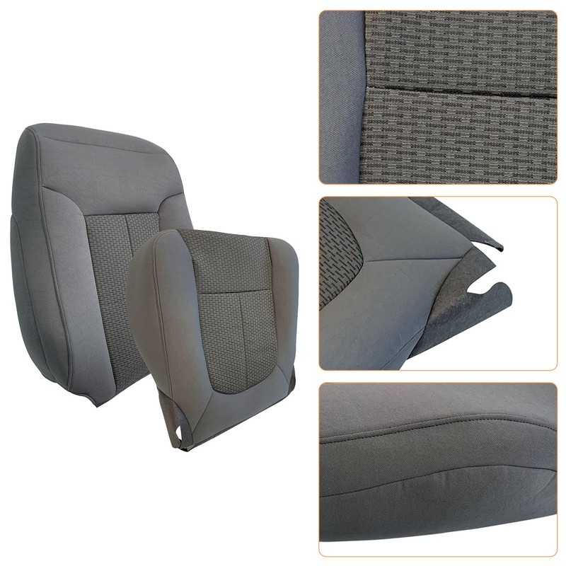 Slakerbe Driver Bottom Cloth Seat Cover, Bottom & Top Back