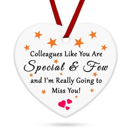 Coworker Leaving Gift for Women Men Ceramic Hanging Decoration Going Away Gift Goodbye Gift for Colleague Farewell Gifts New Job Gift Retirement Gift Work Bestie Birthday Gift Christmas Ornament Gifts
