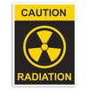 2 x 10cm Caution Radiation Sign Vinyl Stickers - Warning