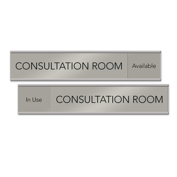 Consultation Room Slider Nameplate and Sign (Silver, 10" x 2")
