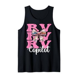 RV Copilot RV Camping Camper Motorhome Girl Mom Coquette Bow Tank Top