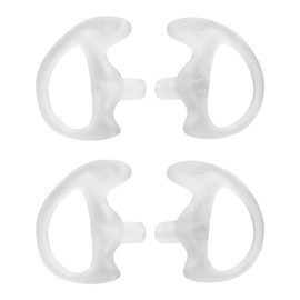 KEYBLU Universal Radio Replacement Earmold, Insert Soft Silicone Earmold Earbud Earplug for Two-Way Radio Coil Tube Audio Kits，for Walkie Talkie Acoustic Earpiece Headset (White, Large, 2 Pair)