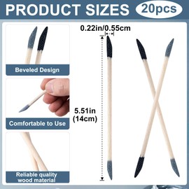 SmallCat 20 pcs Sanding Sticks for Plastic Models, Fine Detailing Sanding Tools, Double End Matchsticks Sanding Twigs for Tight Spaces, Wood - 5.5×0.2 in