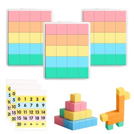 INQUIRLLY Magnetic Building Blocks for Children, Pack of 60 Magnetic Building Blocks, Magnetic Toy Children, Magnetic Toy with 3 Number Stickers, for Boys and Girls from 3 Years (2 cm x 2 cm)