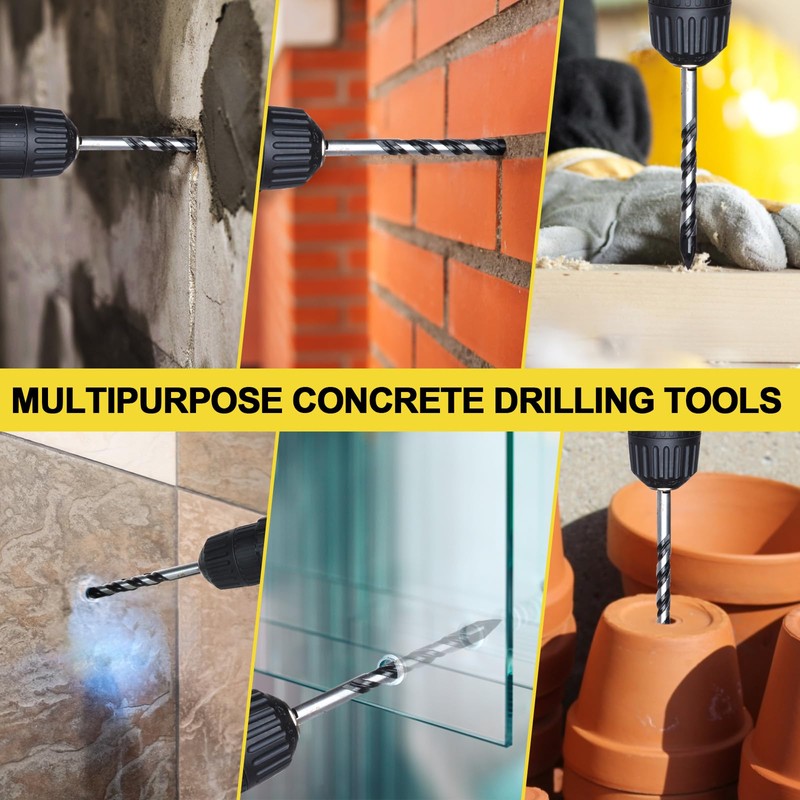 12-PCS Masonry Drill Bit Set & Concrete Drill Bit Set,