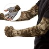UV Protection Arm Sleeve Half-Gloves (Military) - Summer Cooling Hand Covers L Khaki 2ea
