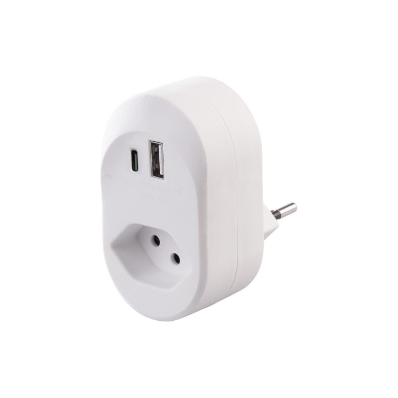 revolt USB Charger Socket: 2-in-1 Socket with 230 V Output,