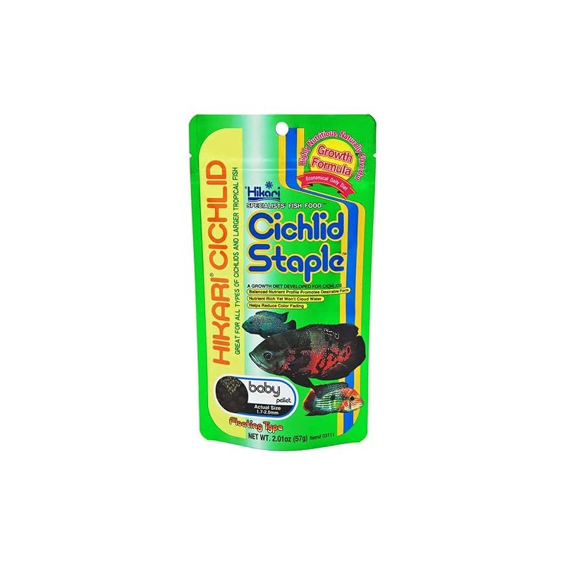 Hikari Cichlid Staple Floating Baby Pellets for Pets, 2-Ounce