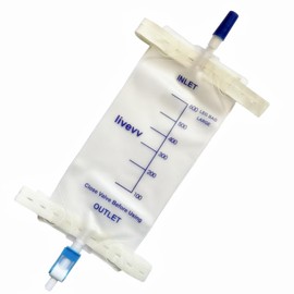 lifevv 4 Pack 600ml Catheter Leg Bag Urinary Drainage w/Clear Bag, Anti-Reflux Valve, Cloth Straps,Easy Lever Outlet Tap