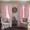 StangH Pink Ruffle Curtains for Bedroom, Shiny Smooth Faux Silk