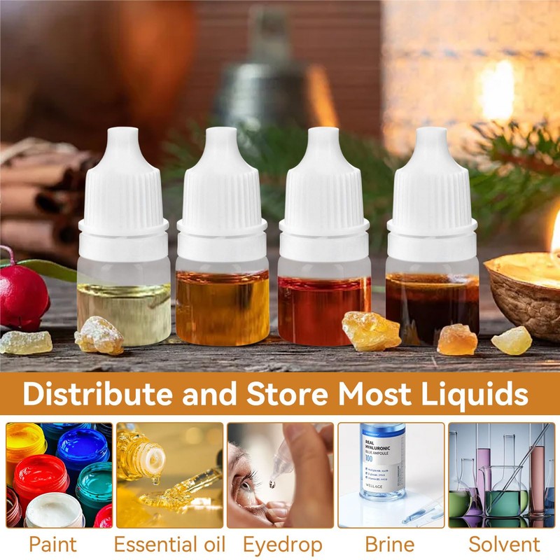 HERCHR 2ml Eye Dropper Bottles,100Pcs Squeezable Dropper Bottles,Dropper Potion Bottles