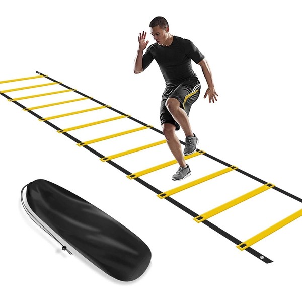 Agility Ladder Football Training Ladder 6M Exercise Speed Fitness 12 Rung with Storage Bag Adjustable Training Ladders Speed Ladder Football Training Equipment