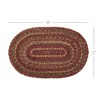 VHC Brands Cider Mill Primitive Jute Red Textured Striped Oval