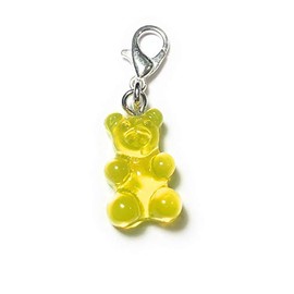 FizzyButton Gifts Yellow Translucent Gummy Bear Jelly Baby Zip Pull Tag Charm