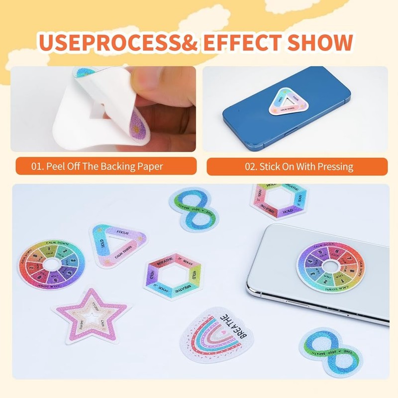Anxiety Sensory Stickers, Breath Strips, Anxiety Relief Items for Mood