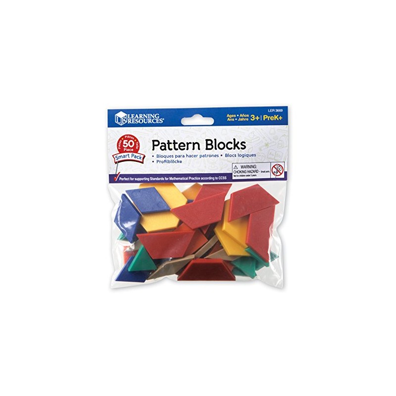 Learning Resources Pattern Blocks Smart Pack, Developmental Toy, Shapes, Patterns,