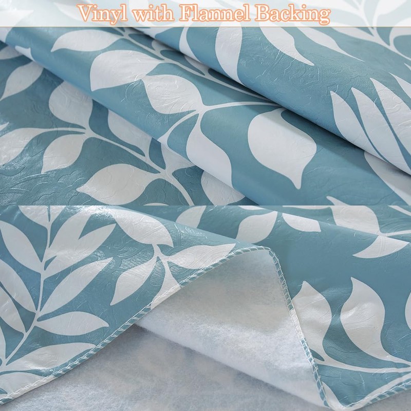MATIRUG Vinyl Table Cloth with Flannel Backed, Waterproof Oil-Proof PVC