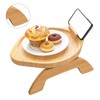Couch Tray Burlywood Bamboo Folding Sofa Arm Clip Table for
