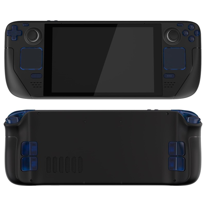 eXtremeRate Clear Blue Replacement Full Set Buttons for Steam Deck,