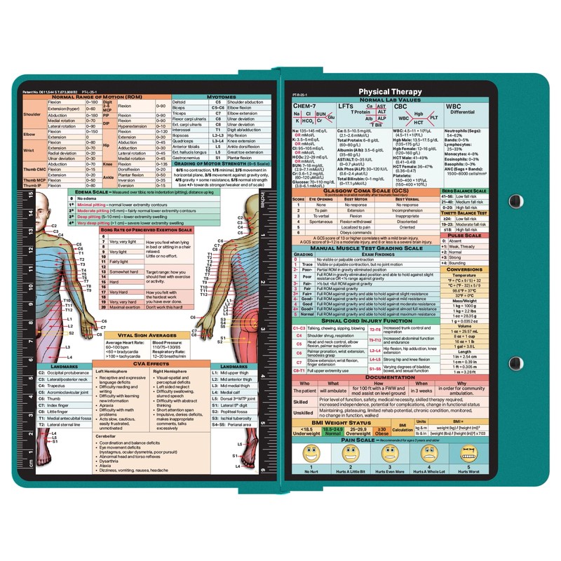 Whitecoat Clipboard® - Physical Therapy Edition (Teal, Bifold)